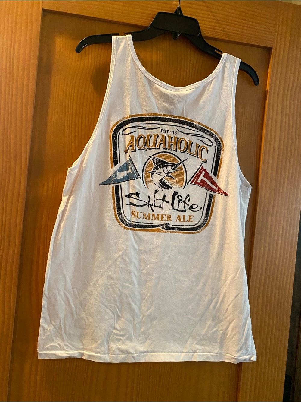 Salt Life Men’s White Aquaholic Summer  Ale Tank Top NWT Size M